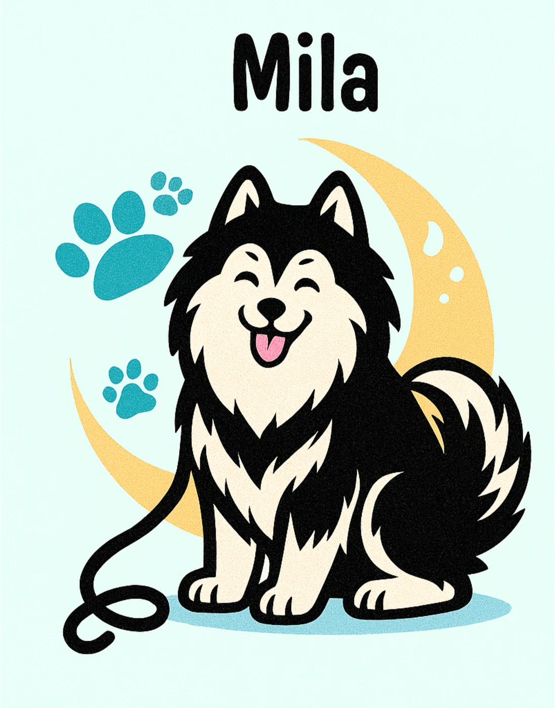 Custom cartoon portrait of Mila
